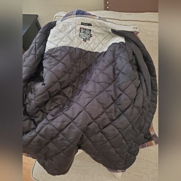 Billabong Straight Fit Quilted Flannel Shacket Sz Sm - Picture 10 of 13